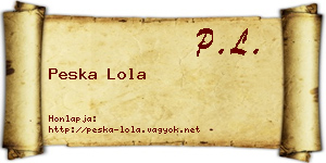 Peska Lola névjegykártya